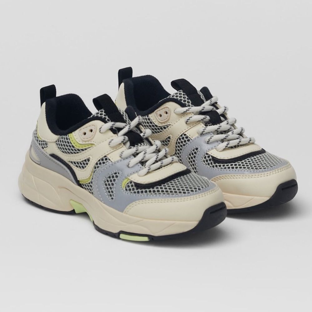 Multi piece mesh sneakers